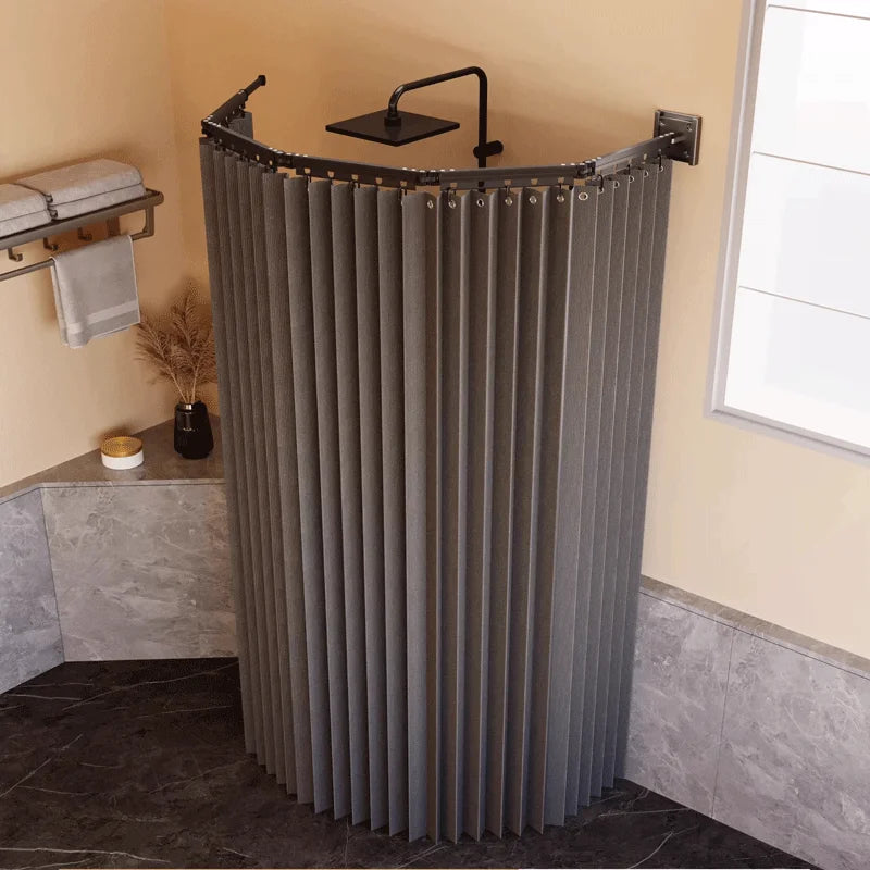 rideau plissé gris moderne pliable vis fixations salle bain étanche polyester