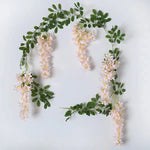 guirlande fleurs artificielles violet blanc orange moderne décoration intérieure vigne accrochée soie 180cm