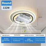 ventilateur lumiere moderne minimaliste concentrique blanc argenté led intelligent