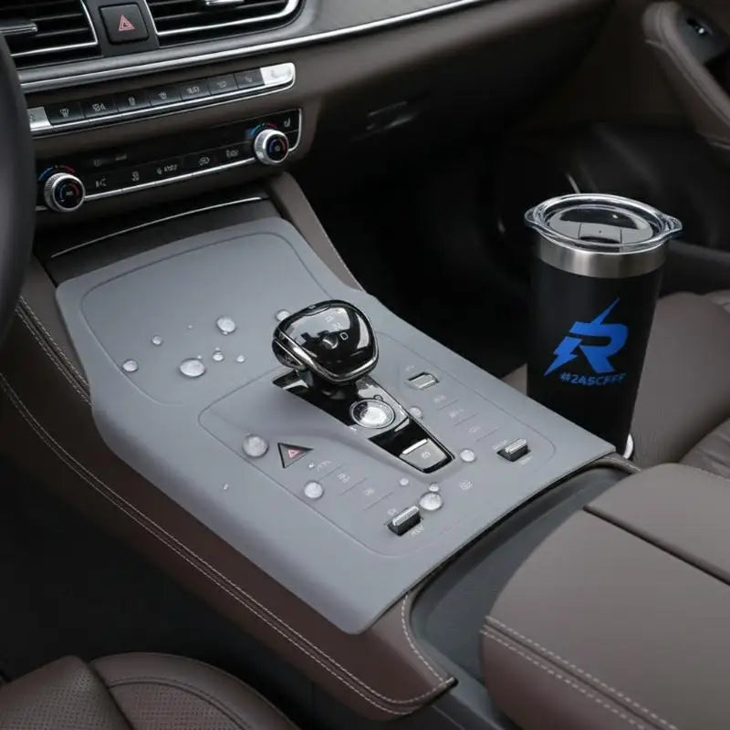 couvre boîte vitesse gris texture carbone adhésif moderne voiture intérieur amélioration