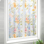 film décoratif fenêtre floral multicolore semi opaque moderne adhésif isolation uv do it yourself