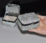 boîte rangement bijoux luxueuse strass argenté doré élégante portable voyage compartiments clicclac