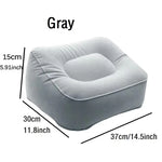 repose pieds gonflable velours gris bleu massage voyage relaxation support opaque ergonomique