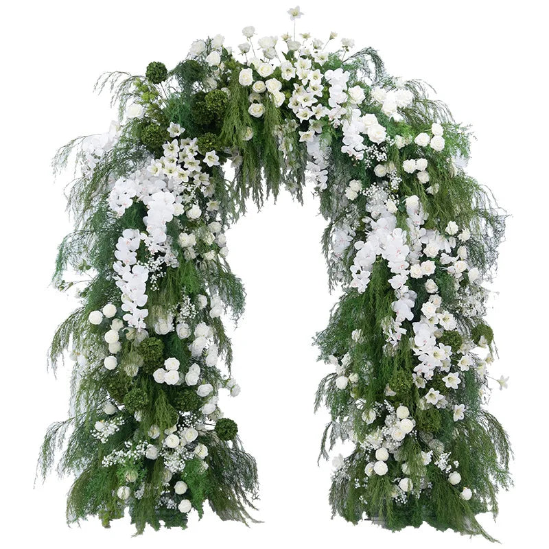 arche décorative fleurs artificielles feuillage vert mariage anniversaire baby shower décoration élégante intérieure événements