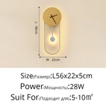 applique murale moderne horloge LED contemporain éclairage quotidien noir doré fixée mur