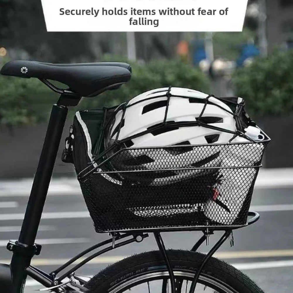 panier rangement vélo noir maille métallique acier utilitaire vis fixations fruits légumes small large