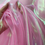 tissu organza transparent brillant polyester polyvalent mariage décoration table moderne élégant vert rose bleu