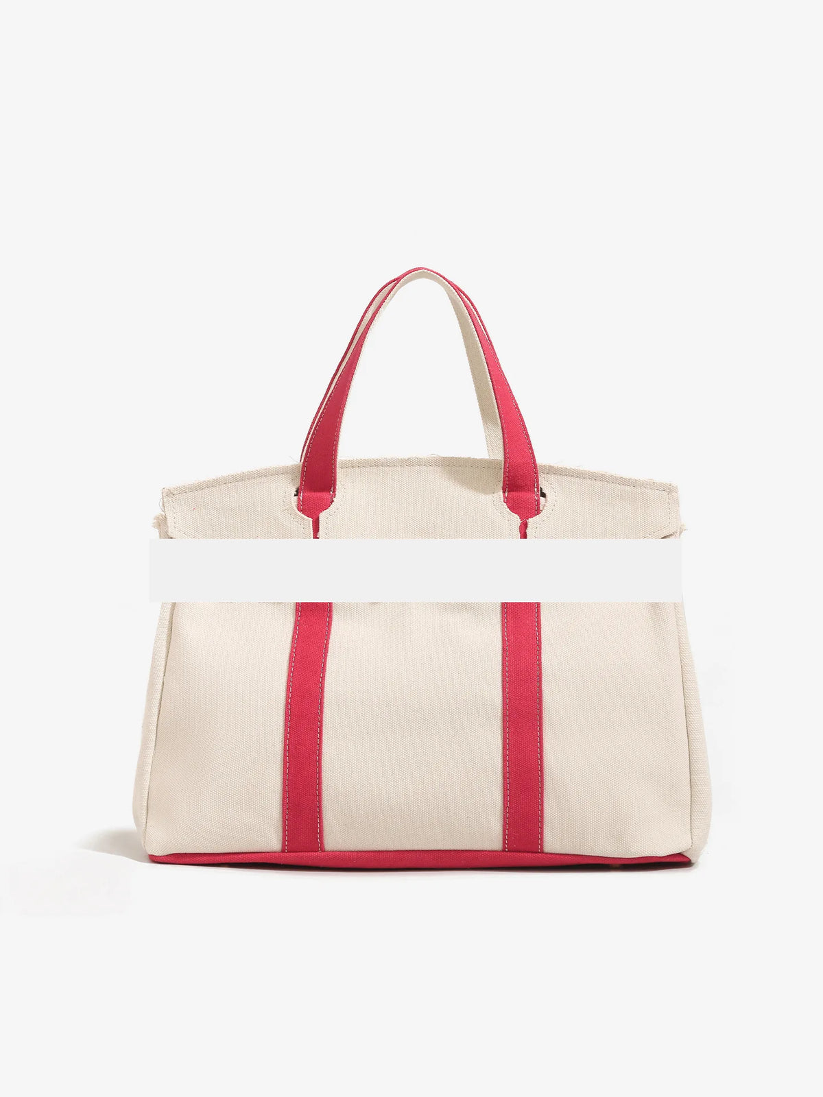 sac main toile coton beige noir vert rose poignées détachables casual chic rivets anti