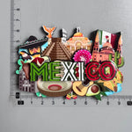 aimants réfrigérateur mexicains sombreros guitares cactus motifs floraux animaux exotiques souvenirs traditionnels multicolores