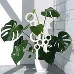 support plante blanc moderne cercles géométriques opacité intérieur extérieur decoration jardin