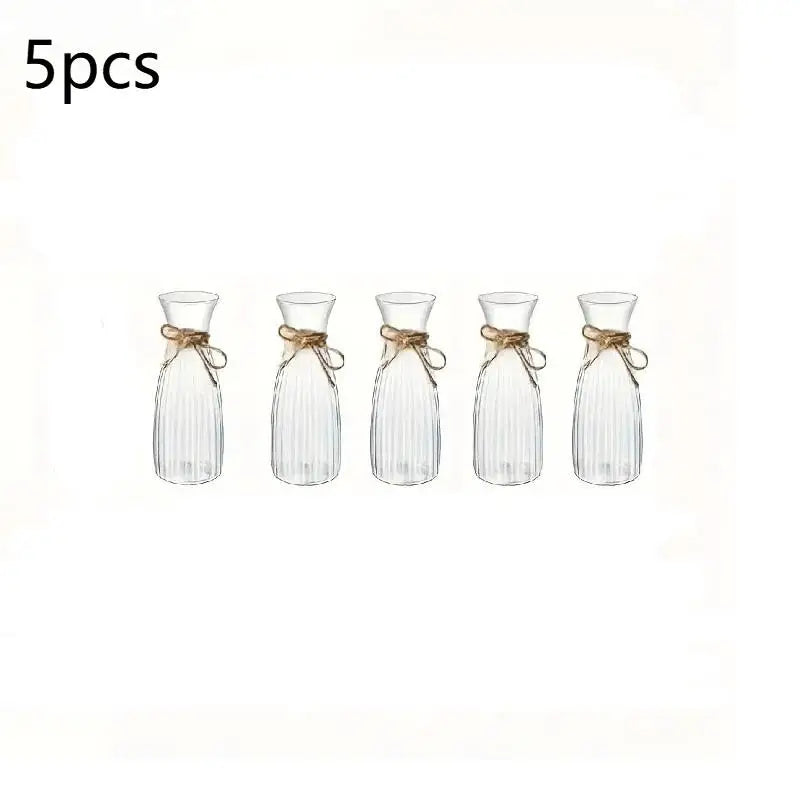 vases transparents verre cannelé fleurs artificielles rustique décorations tables arrangements floraux