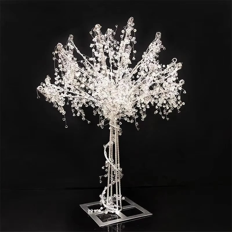 décoration mariage arbre métal transparents branches argentées led élégante festive moderne