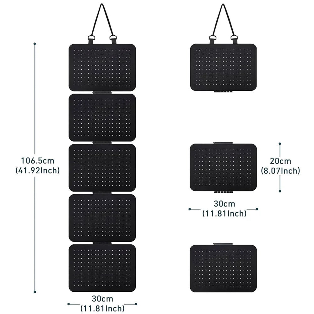 porte bijoux noir moderne perforé fixations clips amovible rangement organisation accessoires modeSuspension muriale