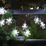 guirlande lumineuse flocons neige blancs decoration noel clips leds chambre vacances