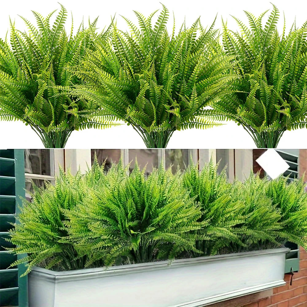 plantes artificielles fougères vertes decoration maison jardin exterieur rustique pots differentes dimensions decoration festive