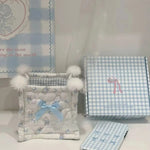 panier rangement coton pliable blanc bleu imprimé animaux utilisation multiple organisation cadeaux
