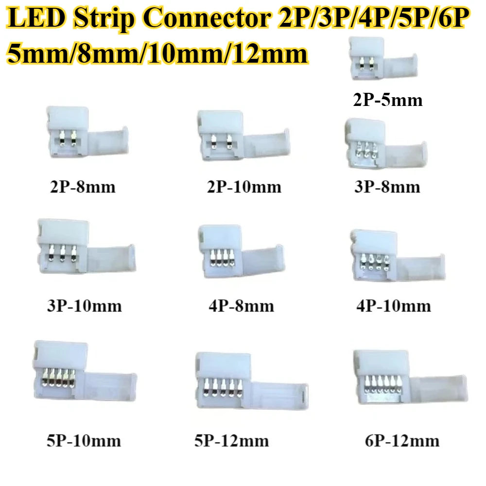 connecteurs led rgb ws2812 blanc clips pragmatique 2pin 3pin 4pin 5pin 6pin(rgbw)