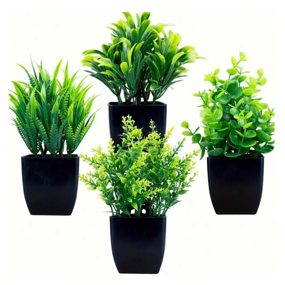 plantes artificielles vertes feuilles simples moderne minimaliste décoration extérieure pot carré exposition accrochée