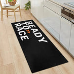 tapis moderne antidérapant READY TO RACE orange noir rouge sol porte prière