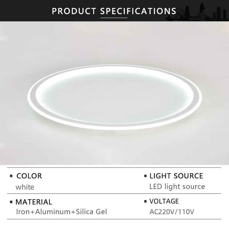plafonnier led blanc noir minimaliste moderne chambre salon