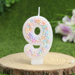 bougies numérales colorées blanc pastel anniversaire gâteau décoratives cire paraffine fixations invisibles set couteau