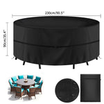 housse meubles extérieurs polyester imperméable noire moderne élastiques ajustables rectangle lshape rond