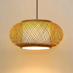 lampe suspendue bambou tissé rotin moderne rustique 40 50 60 80 cm beige clair