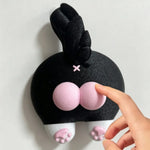 accessoire mural créatif adhésif peluche doux noir jaune rose mignon moderneintérieur décoration