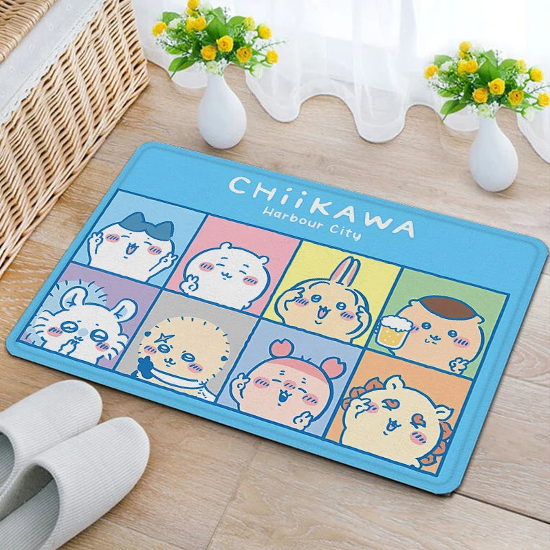 tapis flanelle dessins animés personnages mignons bleu rose beige jaune blanc