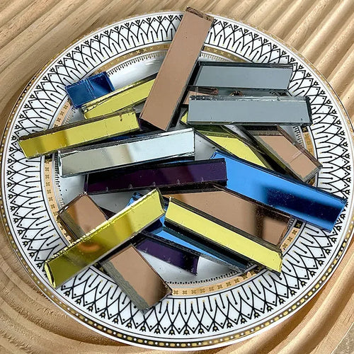 miroirs brillants violet doré noir bleu modernes décoratifs carrés accessoires artisanaux décoration murale maison