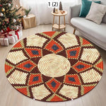 tapis rond multicolore motif géométrique moderne ethnique durable antidérapant 40x40cm 80x80cm 120x120cm