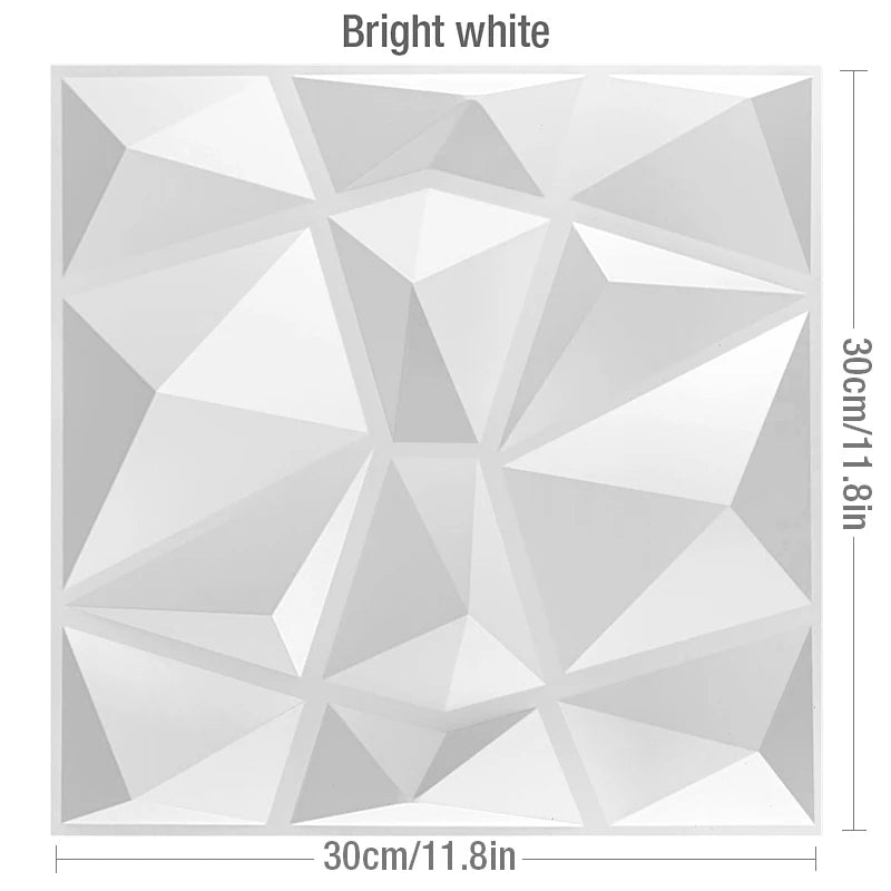 décoration murale 3D géométrique relief blanc moderne 30x30cm adhésif fixe