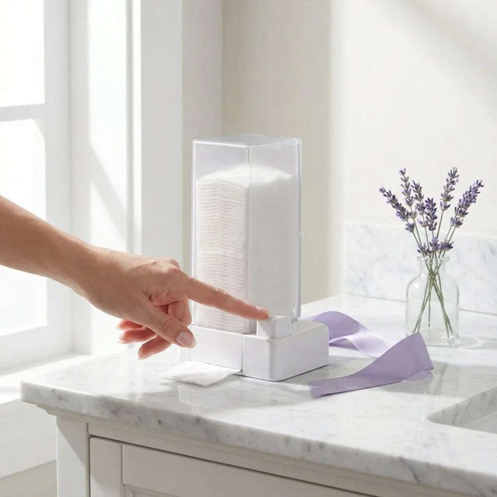 distributeur lingettes transparent moderne réutilisable adhésif blanc hygiène soins quotidien