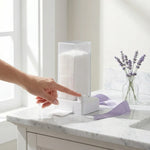 distributeur lingettes transparent moderne réutilisable adhésif blanc hygiène soins quotidien