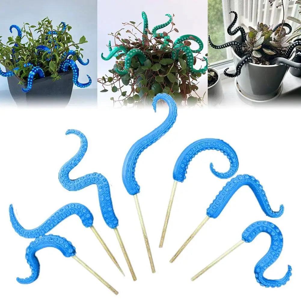décoration créative tentacules marin résine noir bleu rouge vert points blancs