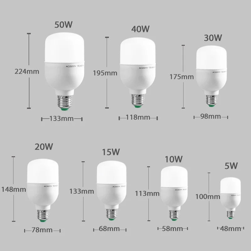 ampoules led e27 ultra lumineuses 5w 10w 15w 20w 30w 40w 50w blanc froid