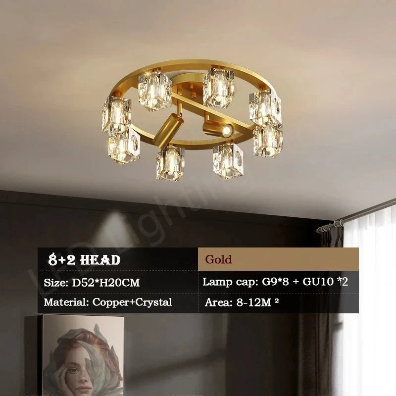 lampe moderne élégante cristal noir doré ampoules led chambre salon étude entrée