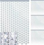 rideau decoratif disco festif cercles geometriques argent bleu semi transparent moderne event anniversaire mariage