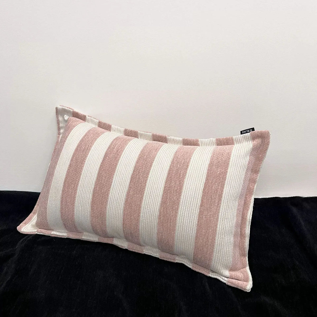 housses coussin polyester rayées beige marron modernes adhésives lit dimension 30x50cm 45x45cm decoration interieur