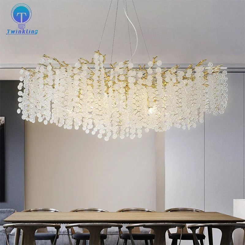 suspension lumineuse blanc doré translucides branches modernes chambre salon étude