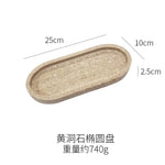 ensemble salle bain moderne pierre marbrée distribiteur savon porte brosse dents plateau carré beige