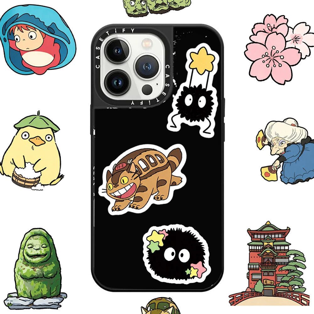 stickers anime studio ghibli personnages dessins animés adhésifs cartoonaufs couleurs variées
