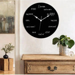 horloge murale formules mathématiques noire décor moderne sans tic tac chambre salon