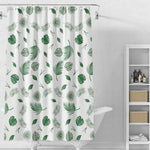 rideau douche moderne feuilles tropicales blanc vert opacité crochet douche toilettes imperméable séchage rapide