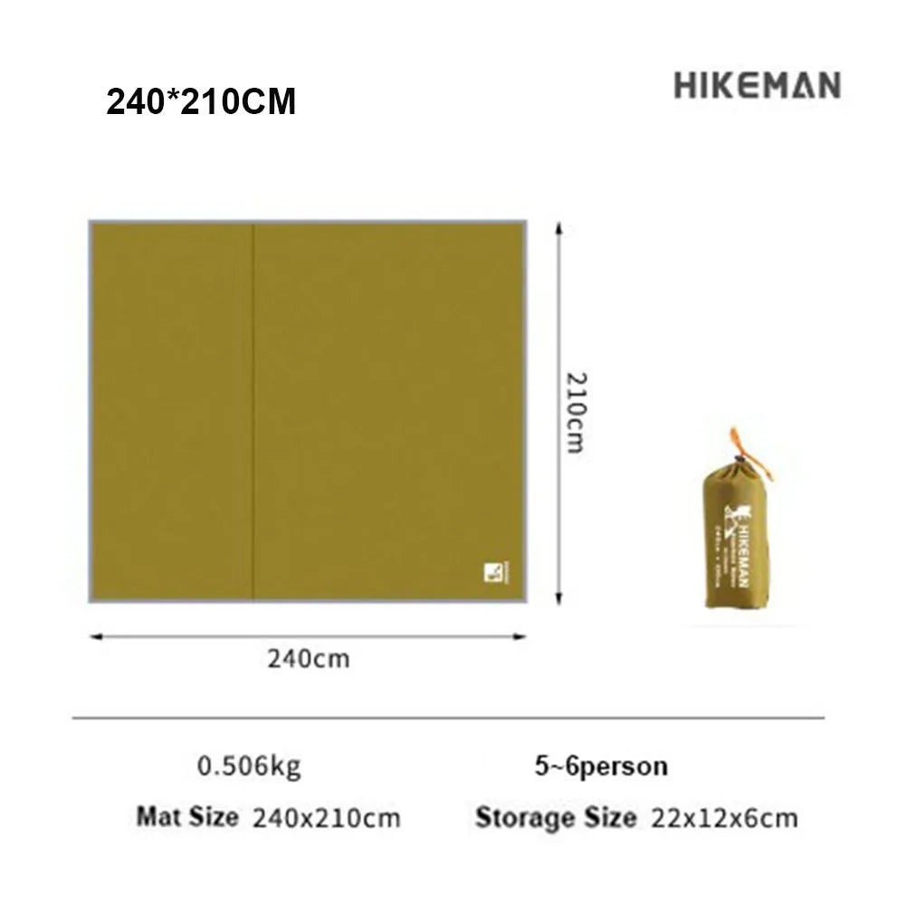 tapis sol imperméable tente vert olive uni pratique outdoor clips fixation 140x210cm 180x210cm 210x240cm