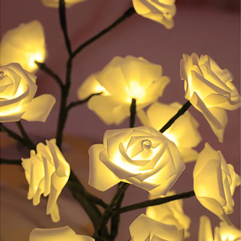 veilleuse arbre roses led rose jaune bleu blanc moderne chambre enfant camping festives adjustable