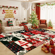 tapis flanelle personnalisable motifs noel rennes sapins moderne salon chambre