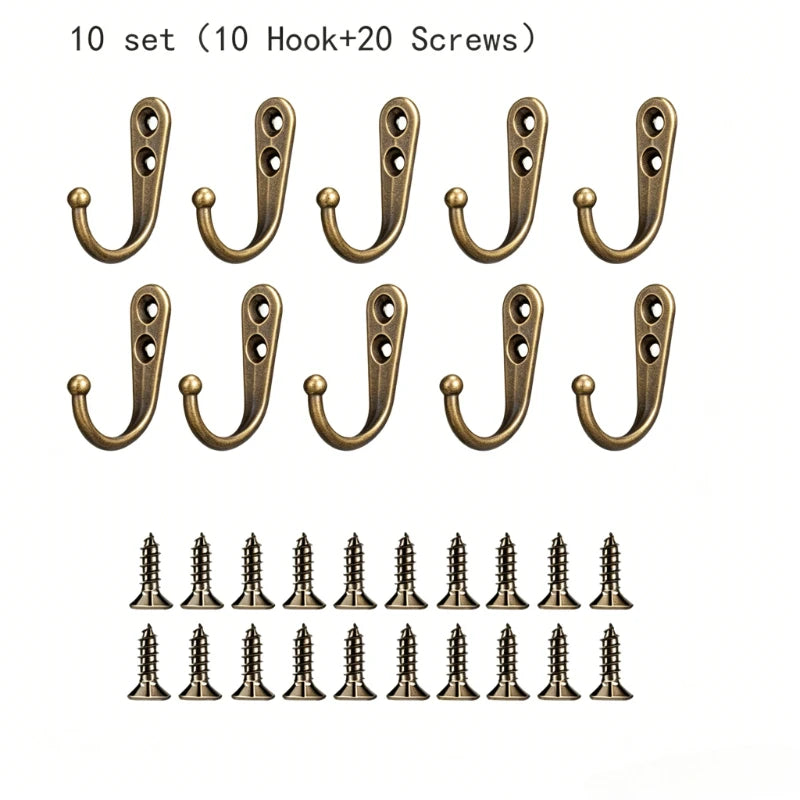 crochets muraux robustes acier inoxydable bronze noir blanc utilisation multiple moderne minimaliste vis fixations