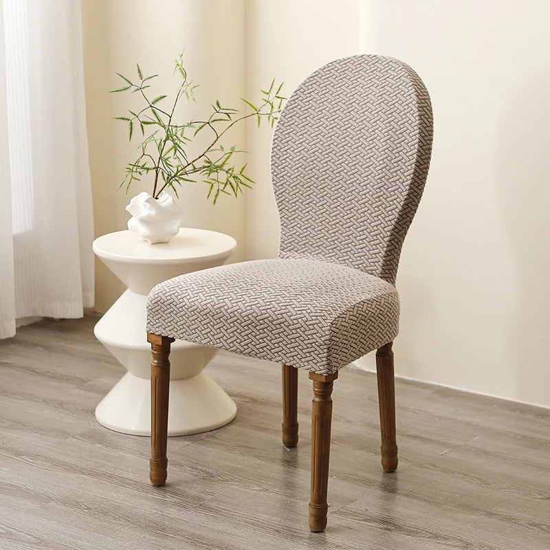 housse chaise jacquard spandex polyester motif géométrique opaque classique mariage banquet cuisine