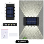 lampe solaire murale moderne ip65 led rechargeable extérieure panneau solaire texturé noir minimaliste
